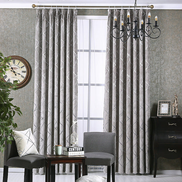 Simple Modern Luxury Living Room Chenille Blackout Curtains