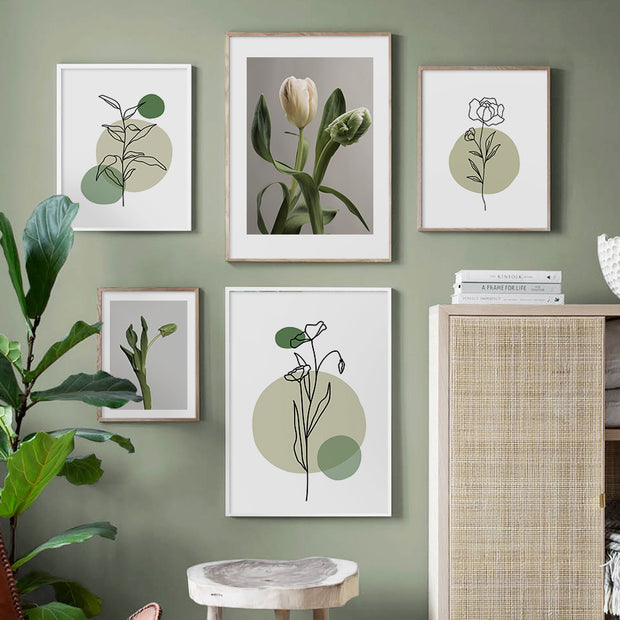 Tulips Abstract Roses Quote Wall Art Canvas