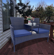 Wicker Patio Conversation Outdoor Furniture Set With Removable Cushions