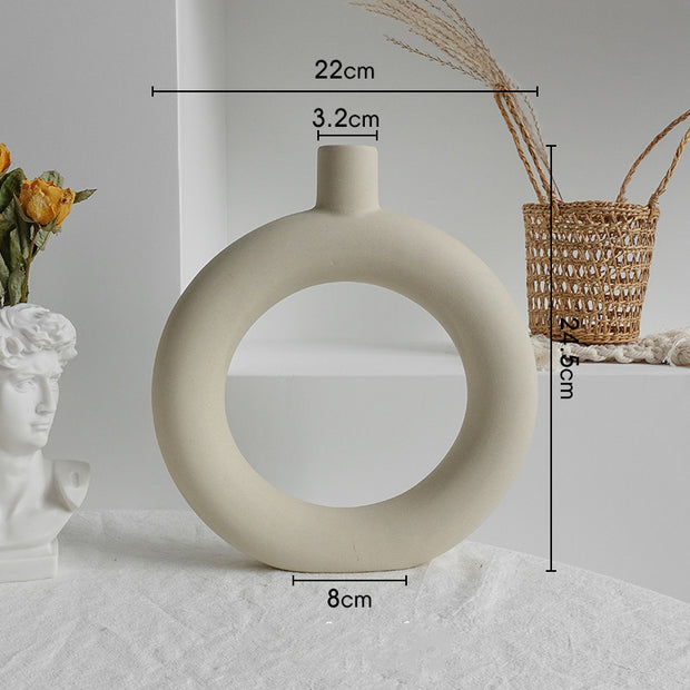 Simplicity Ceramic Vase Dry Flower Home Decoration Living Room Display Art Vases
