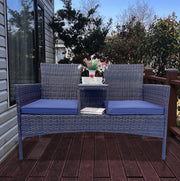 Wicker Patio Conversation Outdoor Furniture Set With Removable Cushions
