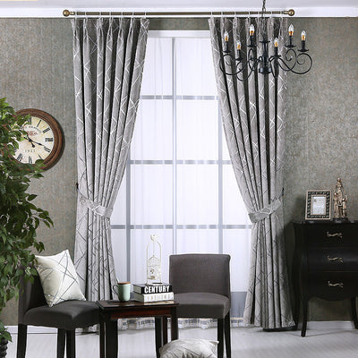 Simple Modern Luxury Living Room Chenille Blackout Curtains